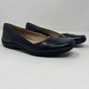 LifeStride Soft System Women's 6M Navy Flats Snakeskin Comfort Work Casual